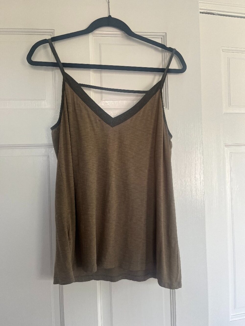 Michael Stars Olive Mocha V-Neck Cami Tank — One Size (OS)